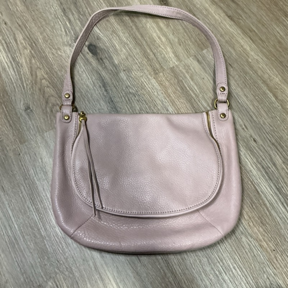 HOBO Fern Medium Shoulder Bag Pebbled Leather Blush Pink EUC